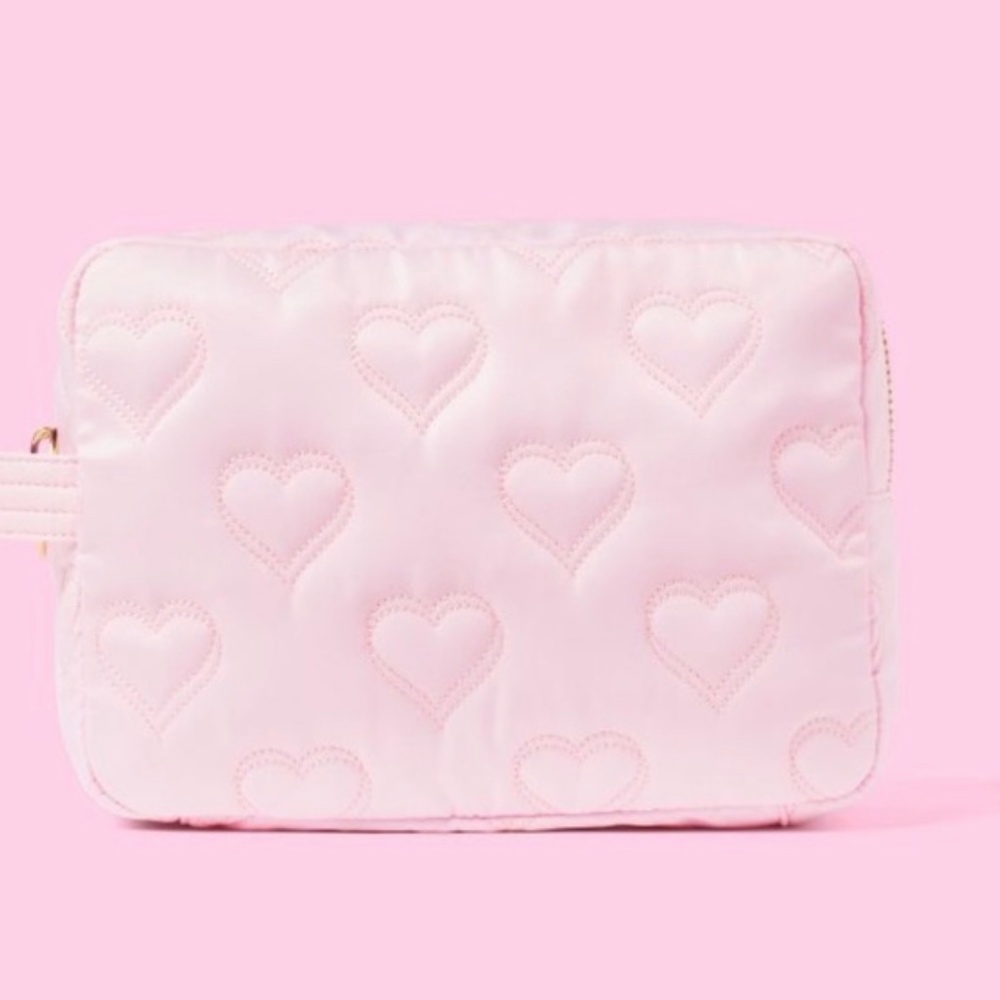 Stoney Clover Lane - Quilted Hearts Pink Large Pouch
